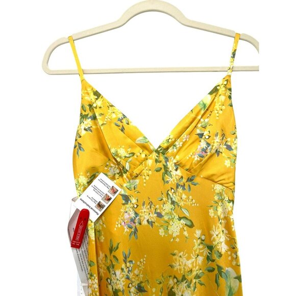 Mac Duggal Yellow Floral Backless Formal Gown Maxi Dress NWT Sz 0 - Picture 5 of 11